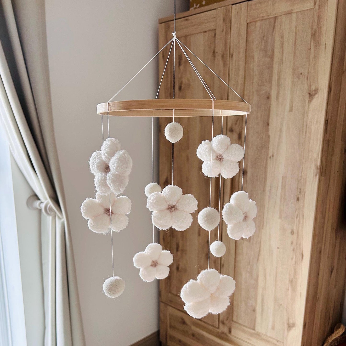 Bouclé Flower Mobile