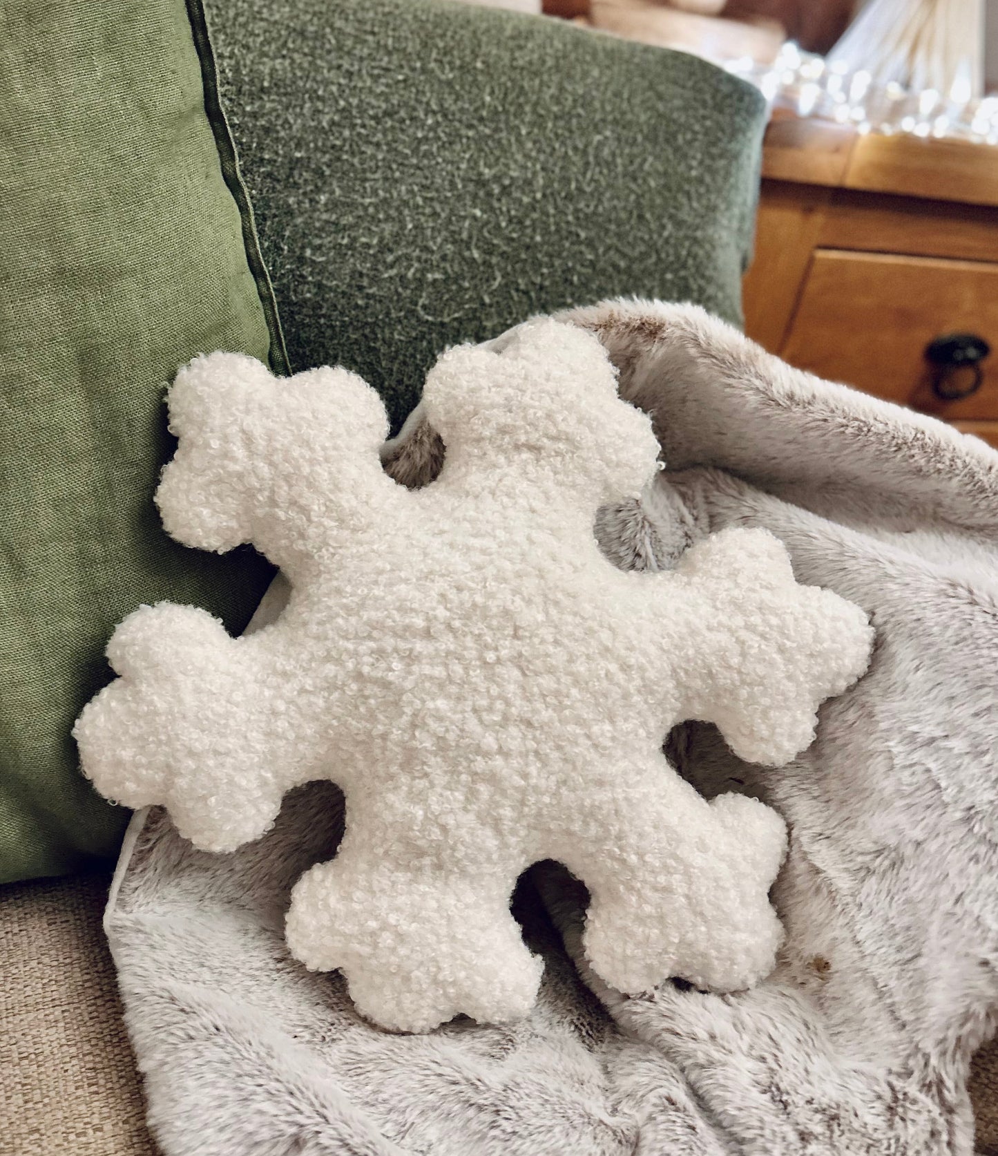 Boucle Snowflake Pillow