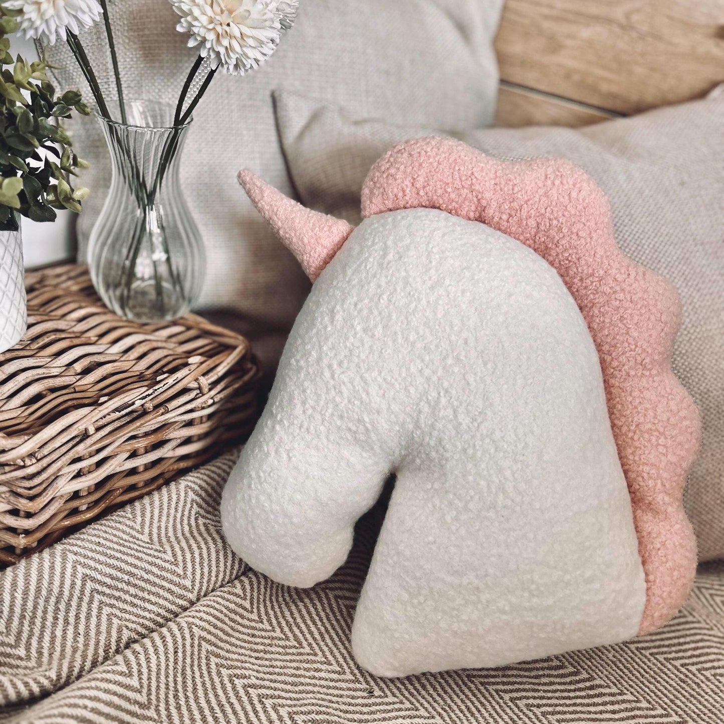 Boucle Unicorn Pillow