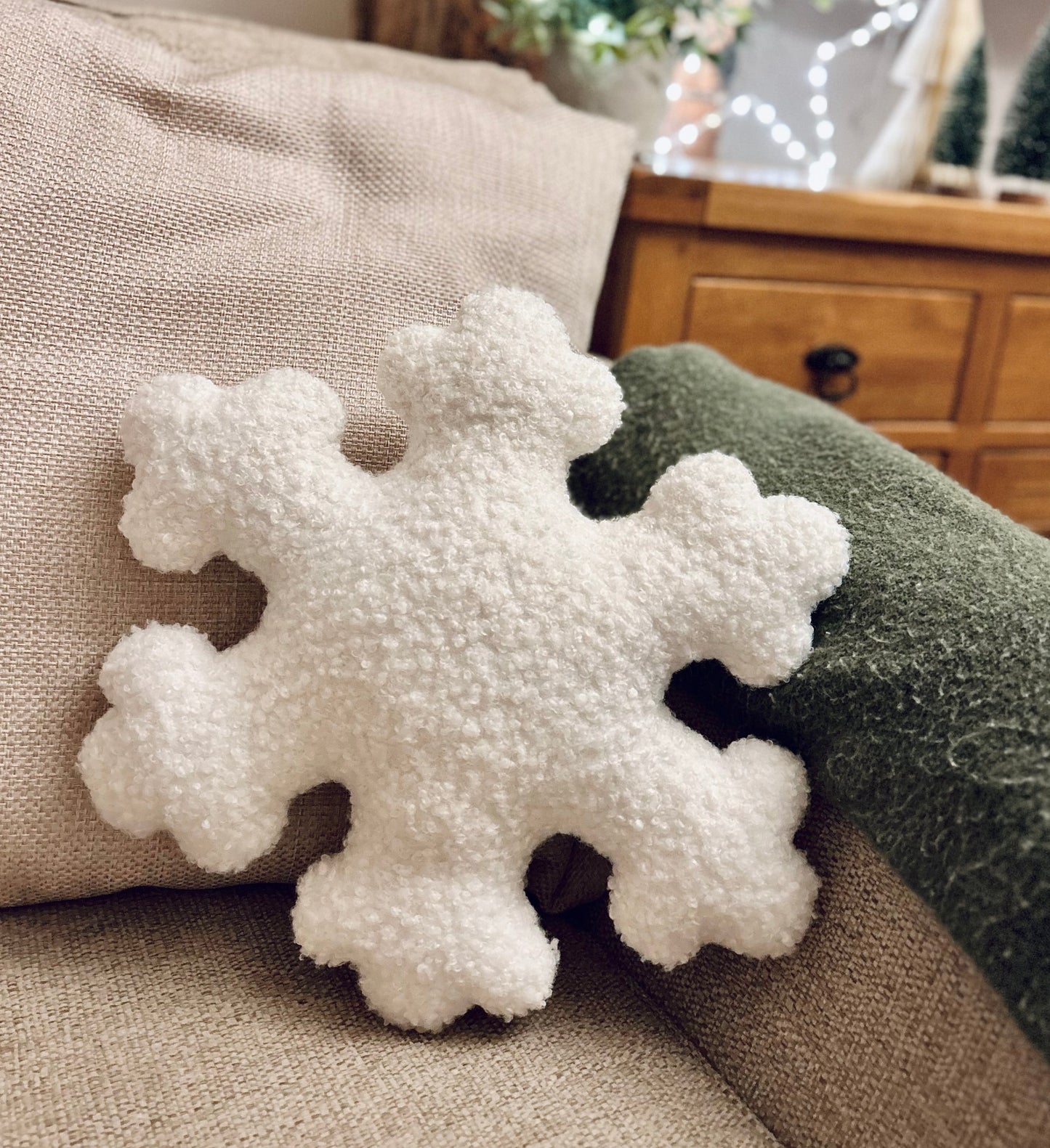 Boucle Snowflake Pillow