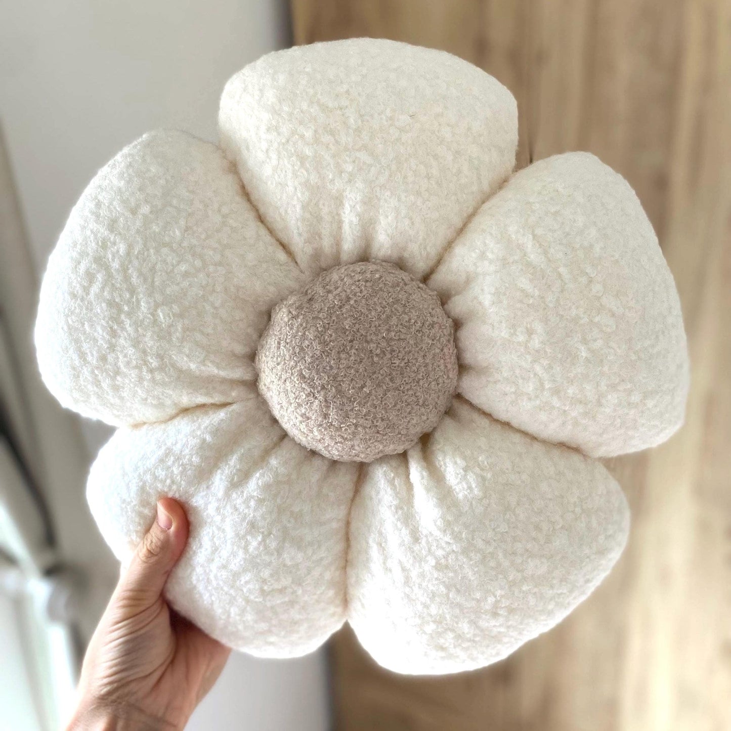 Boucle Daisy Flower Pillow