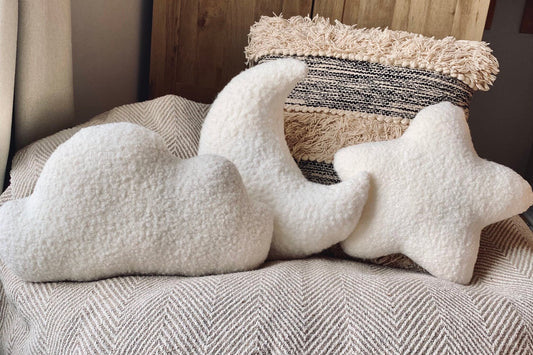 Boucle Moon, Star & Cloud Pillow Trio