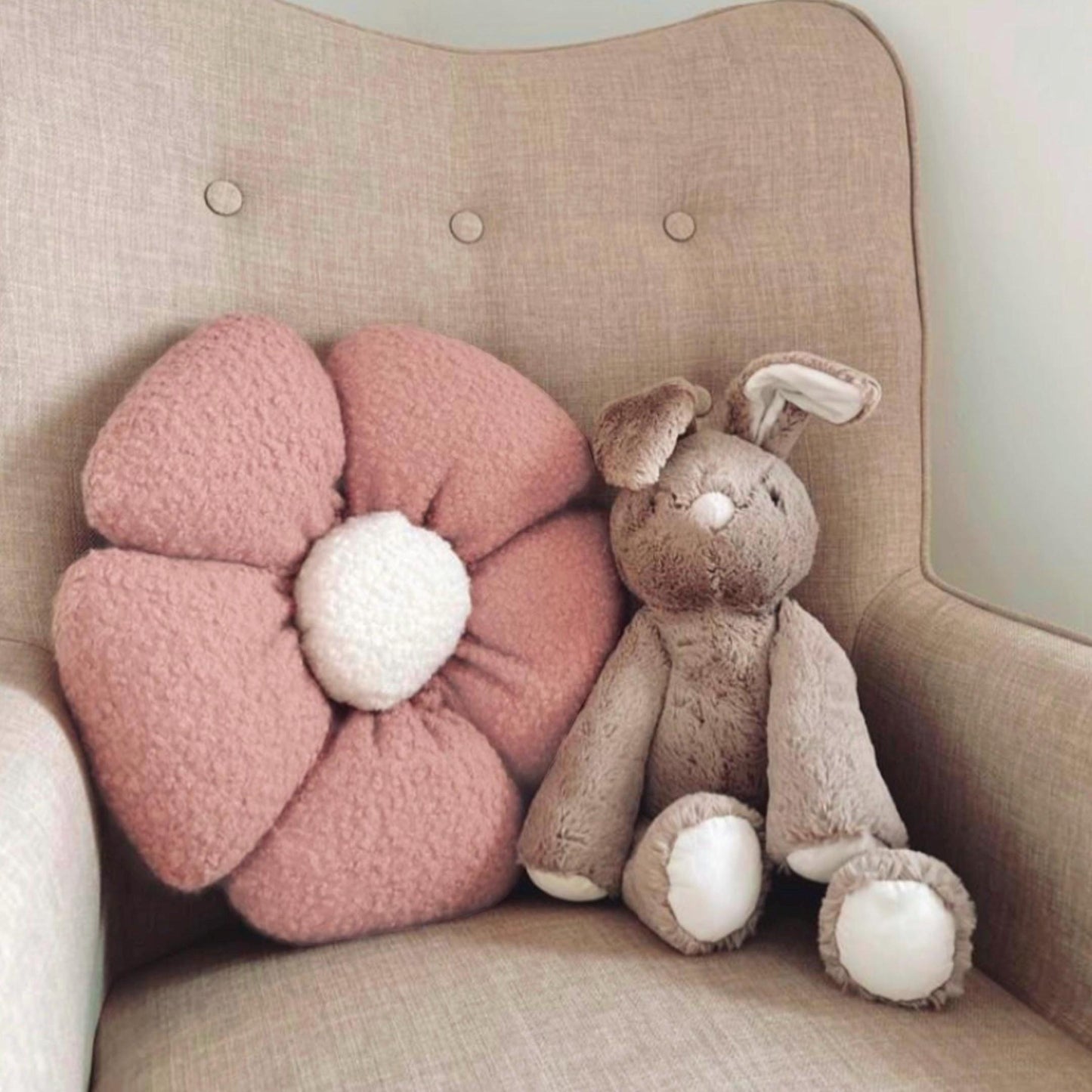 Boucle Daisy Flower Pillow