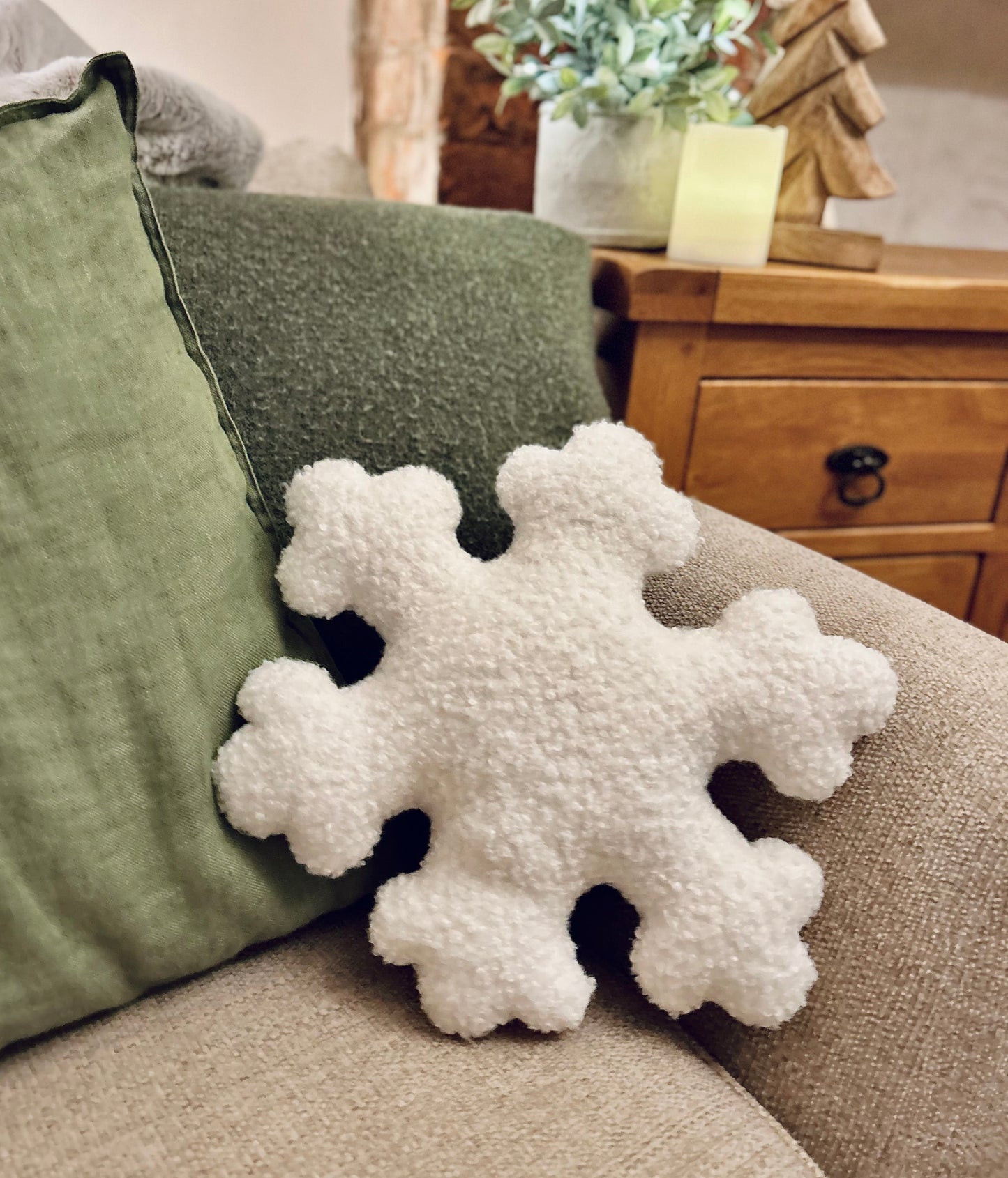 Boucle Snowflake Pillow