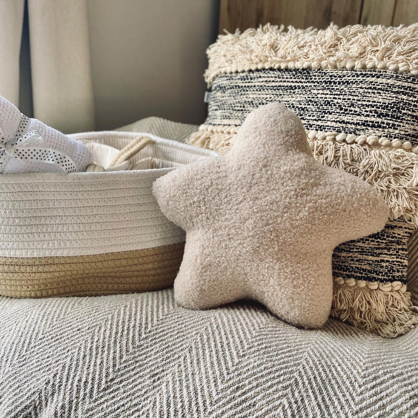 Bouclé Star Pillow