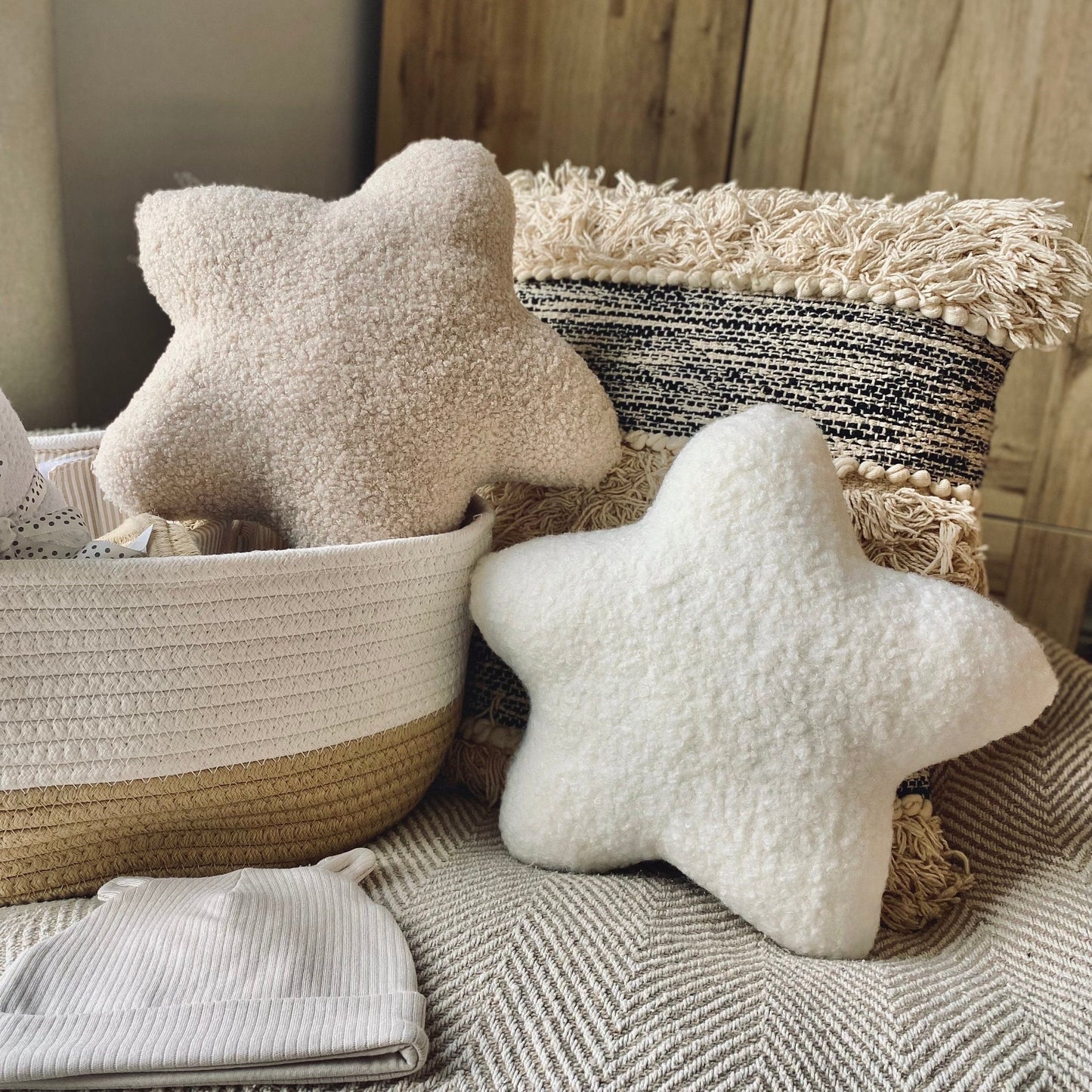 Bouclé Star Pillow